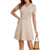 GRACE KARIN Abiti Invernali per Donne UK Signore A-Line Ginocchio Lungo Maglia Ufficio Business Vestito CL0402-03/Albicocca L