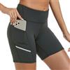 adorence Pantaloncini Sportivi Donna Leggins Corti Ciclista Running Yoga Palestra con Due Tasche Vita Alta Push Up-Grigio,XS
