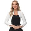 GRACE KARIN Cardigan Donna Bianco Elegante Corto a Manica Lunga da Cerimonia da Ufficio Bianco XL