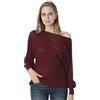 Dilgul Maglione Donna Maglioni Invernali Blusa Batwing Lunghe Maniche Fuori Spalla Maglie Semi Trasparente Elegante Felpa Lana Blusa Leency Large