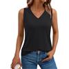 Haslike Canottiera Estiva da Donna, Casual, vestibilità Larga, Senza Maniche, Nero, L
