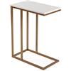 VERSA Padua Tavolino Ausiliario per Soggiorno, Tavolino Moderno, Misure (A x L x l) 61 x 26 x 46 cm, Legno e Metallo, Colore Oro e Bianco