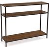 VERSA Berlin Consolle Ingresso, Tavolo Consolle, Tavolino Ingresso, Tavolo Salotto, con ripiano Inferiore, Misure (A x L x l) 80 x 30 x 100 cm, Legno e Metallo, Colore Marrone e Nero