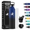 KollyKolla Borraccia Acciaio Inox 1 litro, Bottiglia Termica Senza BPA & Perdite, Borraccia Termica con Cannuccia, Riutilizzabile, per Ufficio, Sport, Ciclismo, Lavoro, Palestra, Gym, Corsa