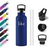 KollyKolla Borraccia Termica Bambini 500ml, Borraccia con Cannuccia, Bottiglia in Acciaio Inox Riutilizzabile, a Prova di Perdite, senza BPA, Borracce per Bambini, Scuola, Campeggio, Palestra, Ciclismo
