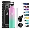 KollyKolla Borraccia Acciaio Inox 1 litro, Bottiglia Termica Senza BPA & Perdite, Borraccia Termica con Cannuccia, Riutilizzabile, per Ufficio, Sport, Ciclismo, Lavoro, Palestra, Gym, Corsa