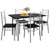 Casaria® Gruppo di Sedute Paul Set 5 Pezzi Tavolo da Pranzo con 4 Sedie Set di Mobili per Sala Cucina Soggiorno Salotto Set da Pranzo Tavoli Sedia