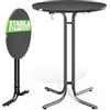 Casaria® Tavolo da Bar 70x110cm Pieghevole Rotondo Stabile Giardino Alto Bistrot Festa Tavolo da Birra Grigio
