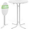 Casaria® Tavolo da Bar 70x110cm Pieghevole Rotondo Stabile Giardino Alto Bistrot Festa Tavolo da Birra Bianco