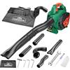 Gardebruk Monzana Soffiatore 3in1 a Benzina 7000 rpm Sacco 45L Attrezzi Aspiratore Trituratore Aspirafoglie Verde