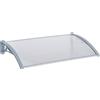 Outsunny Pensilina da Esterno 140x70x21 cm in Plastica e Alluminio per Balconi, Porte e Finestre Resistente ai Raggi UV, Grigio