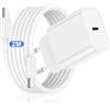 CSXZCOON Caricatore Rapido per iPhone 15 20W con Cavo USB C 2M,Caricabatterie Veloce Cable Type C per Apple iPhone 15 Plus 15 Pro Max Samsung S23 iPad Air MacBook Pro,USBC Carica Alimentatore Presa Adattatore