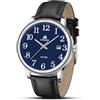 LN LENQIN Orologio Uomo Orologi Analogico Al Quarzo da Uomo Orologi da Polso da Impermeabili Easy Reader Cinturino di Espansione da 38 mm Orologio da Lavoro Alla Moda Con Data