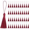 QUARKZMAN 45Pz Nappe per Segnalibri Setose Nappine Colorate Artigianali Fatte Mano Mini Nappes per Decorazioni Morbido Filo per Gioielli Portachiavi Souvenir Laurea Cucito Abiti, Rosso Vino