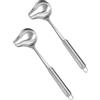 HUATEEN Mestolo Acciaio Inox,2 PCS Mestolo per Salsa in Mestoli Mestoli Ovale con Beccuccio,Cucchiaio Sugo Manico Lungo,Mestolo per Polpette,Cucchiai in Acciaio Inossidabile Inox per Cucina