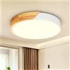 Kambo Plafoniera LED Soffitto 24W 2400LM, Luce Legno Bianco Rotonda Ø30cm | Moderna Lampada 3000K illuminazione per Interni Soggiorno Camera Cucina Corridoio Ufficio