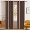 YSTELLAA Impermeabili Tende Oscuranti Per Interni 2 Pezzi, 140×160CM, Tende Termiche Isolanti Con Anelli, Moderne, Fonoassorbenti, Per Soggiorn, Camera Da Letto, Marrone