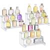 Lifewit Espositore Profumi, Plastica Alzate per Espositori a Scaletta, Trasparente Espositore per Personaggi, Cupcake, Cosmetic, Spezie, 3 Livelli, 3 Confezione, 22.8 cm