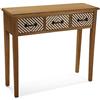VERSA Severn Consolle Ingresso, Tavolo Consolle, Tavolino Ingresso, Tavolo Salotto, con 3 cajones, Misure (A x L x l) 80 x 30 x 90,5 cm, Legno, Colore Marrone