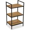VERSA Willow Mobile Bagno, Mobiletto Bagno Salvaspazio, Mobiletti, Scaffalatura organizzativa a 3 Ripiani, Misure (A x L x l) 70 x 32,5 x 39 cm, bambù e Metallo, Colore Nero