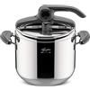 Lagostina Mia Pentola a Pressione 7 L in Acciaio Inox 18/10 Ø 22 cm, Pentola Induzione e Gas, Coperchio con Apertura Facilitata, Fondo a tre Strati, Lavabile in Lavastoviglie
