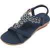 Amissz Sandali Donna Sandalo Estive Eleganti Scarpe Bassi Eleganti Strass Decorato Comodi Piatto Infradito da Mare Stile 1 Nero 43 EU