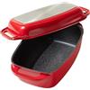 STONELINE Casseruola 40x22 cm, 5,8 L Rostiera con Coperchio in Alluminio Pressofuso a Induzione, Coperchio utilizzabile come Stampo, Rivestimento Antiaderente con Vere Particelle di Pietra, Rosso