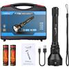 TrustFire T70S Torcia Da Caccia 2350 Lumen, torcia LED potente professionale, Tattica Militare Torcia Elettrica, Ricaricabile USB Torce Alta Potenza, per Caccia Soccorso Emergenza Campeggio Trekking