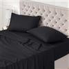 Utopia Bedding - Set Lenzuola Una Piazza e Mezza 4 Pezzi 120x190 cm - Set Lenzuola Letto, Spazzolata Poliestre di Microfibra - Lenzuolo con Angoli, Lenzuolo Piatto e 2 Federe 50x75, Nero