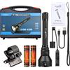 TrustFire T70S Torcia LED potente professionale, Torcia Da Caccia 2350 Lumen, Torcia Tattica Militare Elettrica, Ricaricabile USB Torce Alta Potenza, per Caccia Soccorso Emergenza Campeggio Trekking