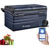 AAOBOSI Frigo Portatile 75 L, Frigo Per Auto Doppia Zona, Frigorifero da Viaggio con WiFi, -20 ℃ a 20 ℃, 12/24 V DC e 100/240 V AC,Per Auto, Camion, Camper, Barca e Presa Di Corrente