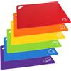 bssmmai Set di 6 taglieri, taglieri flessibili, lavabili in lavastoviglie, senza BPA, antiscivolo, plastica, simboli alimentari, grandi 38 x 30,5 cm