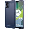 owlhold Cover per Motorola Moto E13, Custodia Spazzolata e Fibra di Carbonio Morbido Silicone TPU Slim Fit Case, Antiurto, Antigraffio, Antiscivolo, Protezione Grado Militare, Blu