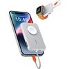 VEGER Mini Power Bank 20 W PD, 5000 mAh con cavo Apple integrato, con ricarica Apple Watch, 1 USB C, display a LED con batteria esterna compatibile con iPhone, Apple Watch (9-1), telefoni cellulari,
