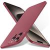 Bastmei Cover per iPhone 15 PRO Max 6.7, Ultraleggero Ultrasottile Antiscivolo AntiGraffio Protezione della Telecamera, PC Rigido Smerigliato Cover per iPhone 15 PRO Max (Vino Rosso)