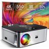 HORLAT Proiettore【Android TV & Auto Correzione】 Horlat Proiettore Supporto 4K WiFi 6 Bluetooth, 25000 Lumen, Zoom 50%, Videoproiettore Home Cinema Compatibile con iOS/Android/TV Stick
