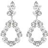 Clearine Matrimonio Gioielli per Sposa Damigella d'onore Marquise Goccia Cluster Strass Orecchini pendenti per Donne Trasparente Argento-fondo