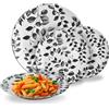 Avilia - Set Piatti Moderni 18 Pezzi in Porcellana con Decoro Floreale Botanic Nero, Servizio Elegante per 6 Persone