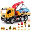 BunnyJOY Camion Giocattolo Bambini 3 4 5 6 Anni, Camion Soccorso Giocattolo con Luci e Suoni, Carro Attrezzi con Gru e Catena con Auto Inclusa, Regalo Bambini