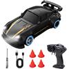 TGKYK RC Drift Car, 1:64 Macchina Radiocomandata con Luci, 2,4 GHz, 4WD Macchine Telecomandate, Ricarica Type-C Auto Radiocomandata per Regalo Giocattolo (Nero)
