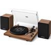 Qlearsoul SoulBox S1 Giradischi con Altoparlanti Stereo, Giradischi Bluetooth, Lettore Vinile con Preamp Integrato, Braccio a S, 33/45 RPM