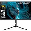 LC-Power 27" PC Monitor 4K Ultra HD, 3840 x 2160, 144Hz, IPS, HDR400, 1ms, DP 1.4, 2x HDMI 2.1, 1x USB-C, Adaptive Sync, PiP, PbP, FPS, RTS