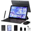 LEVIRTU 10 Pollici Android 14 Tablet in Offerta Octa-Core 2.0 GHz, 5GWiFi 6, 36GB RAM+128GB ROM(TF 1TB), 8000mAh, Dual Camera, Bluetooth 5.0, Tablet con Tastiera,Penna,Mouse-Grigio