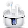Renimer Cuffie Bluetooth 5.3, Auricolari Bluetooth Stereo HiFi, 2025 Cuffie Wireless In Ear con 4 ENC HD, Cuffiette Sport Touch Control, Cuffie Senza Fili con 40H Display LED, Earbuds per Android/iOS Bianco