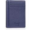 Bronzi Portafoglio Porta Carte Credito - Portafoglio Uomo Slim Portacarte uomo - Mini Porta Tessere - Protezione RFID - Design Smart Italiano Scatola Regalo inculsa (Saffiano Blu Sea)