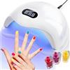 Retoo 48 W asciuga unghie con timer, display LCD, sensore, infrarossi, lampada UV a LED per unghie, lampada per unghie, strumento di indurimento per unghie e dita dei piedi, gel