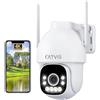 CAYVIS 4K 8MP Telecamera Wi-Fi Esterno, 2,4/5Ghz, IP Videocamera Sorveglianza Rilevamento Persone, Auto Tracking Allarme Luce Rossa-Blu Visione Notturna a Colori 40m PTZ 2-Audio IP66 (Version 2.0)
