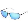 BMW MOTORSPORT BMW M Motorsport BS0027 Occhiali da Sole Uomo, Occhiali da Sole Unisex Sottili e Leggeri, Forma Lente Rettangolare, Lenti Polarizzate Blu, Nero Opaco