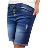 Keerlonno Jeans Donna Corti al Ginocchio Curvy Elasticizzati con Tasche Vita Bassa Hip Hop Trousers Jeans Vintage Comodi Push Up Pantaloni Cargo Jeans Donna Corti Larghi Pantaloncini Donna