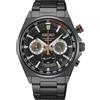 SEIKO Orologio da uomo al quarzo cronografo con cinturino in acciaio inox SSB399P1, Nero, Sportivo
